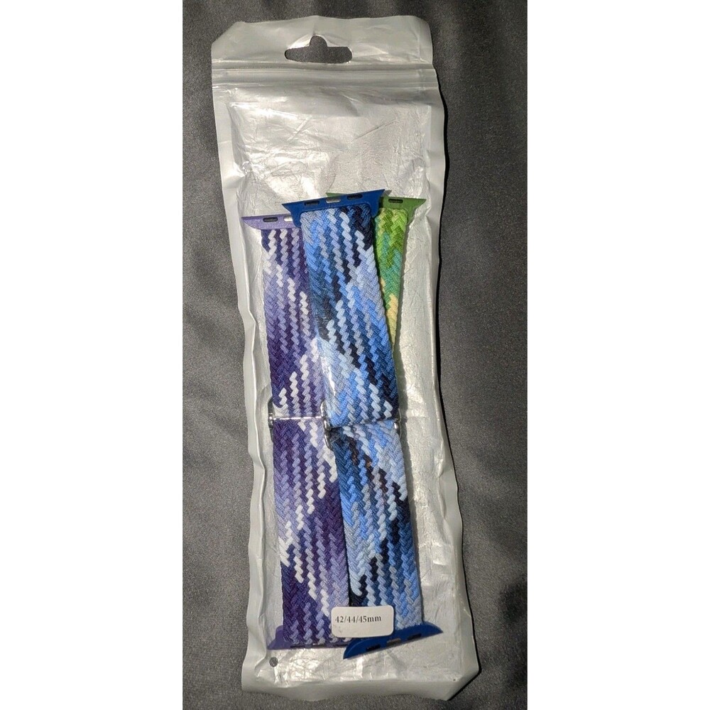 Braided Nylon Loop Apple Watch Bands 42 44 45mm Multicolor Blue Purple Green New - Picture 5 of 6